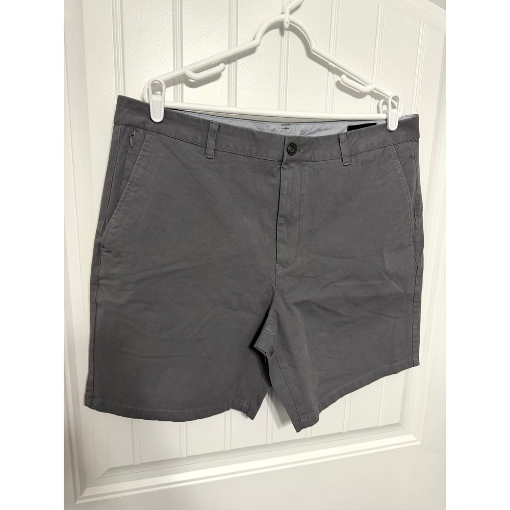 Bonobos Chino‎ Shorts Mens 38 Grey Stretch Cotton Casual Summer Zipper Pocket
